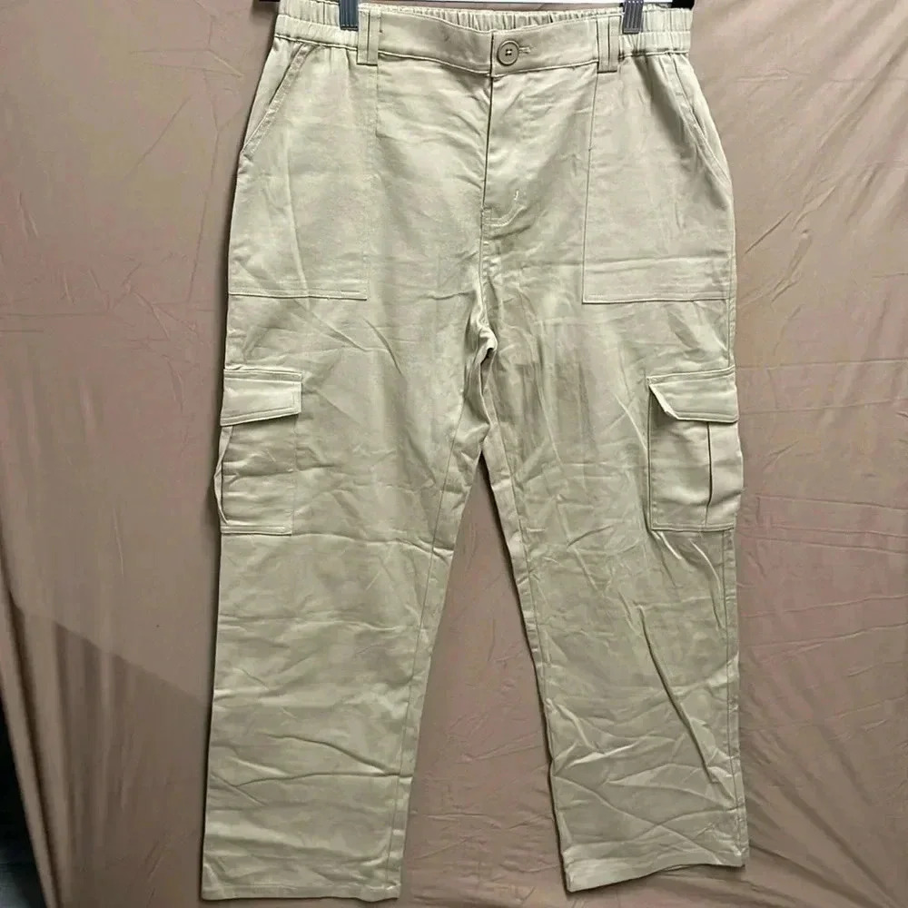 Lepunuo Women's High Waisted Cargo Travel Baggy Stretchy w/ 6 Pockets